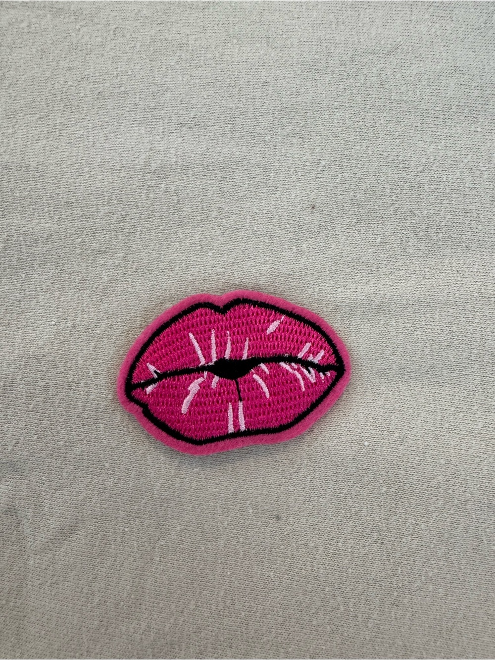 Hot Pink Lip Patch Embroidered Sew on patch